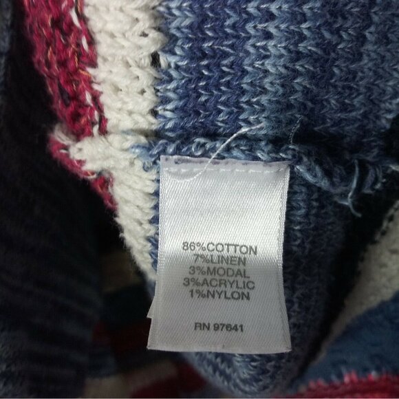 J Jill Cardigan Small Petite Stripe Cotton Linen Modal Pockets Shawl Collar - Picture 5 of 8